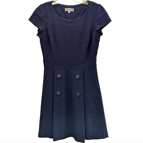 Nanette Lepore Navy Blue Fitted Nautical inspired Dress Size 4 GUC - Picture 1 of 4